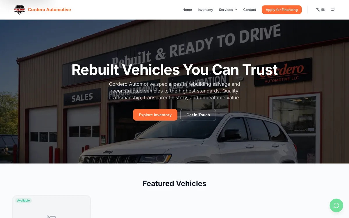 Cordero Automotive website
