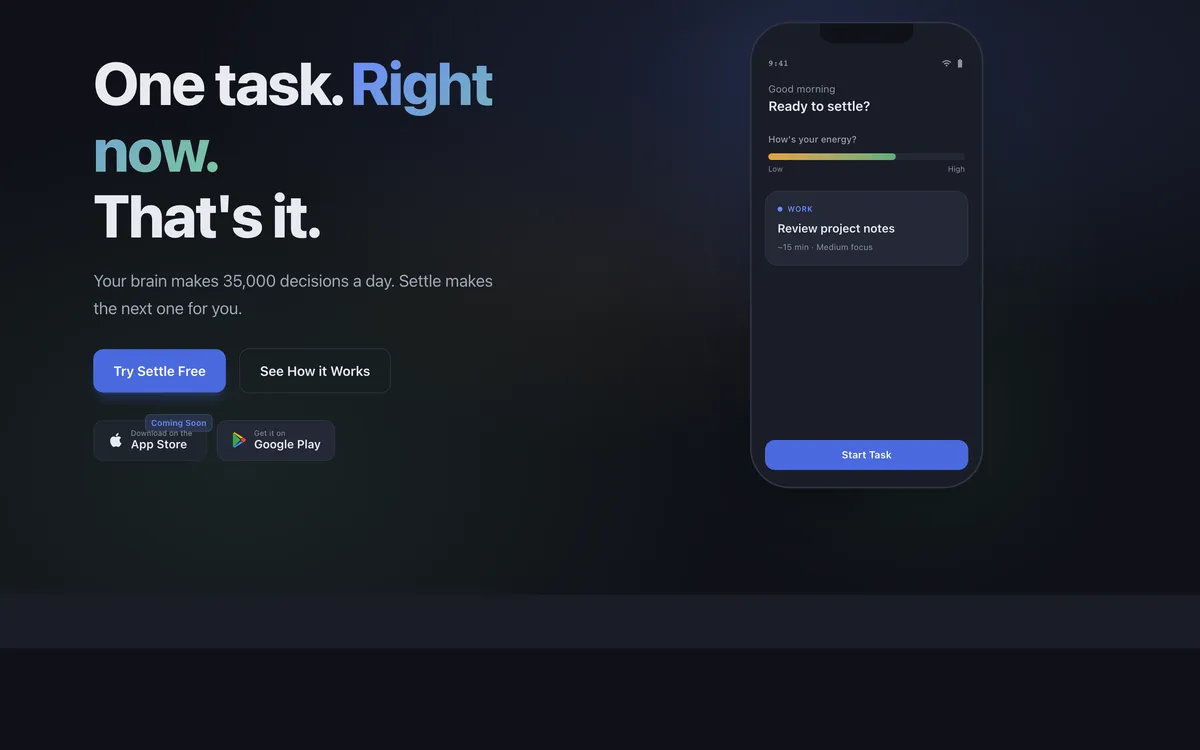 Settle website